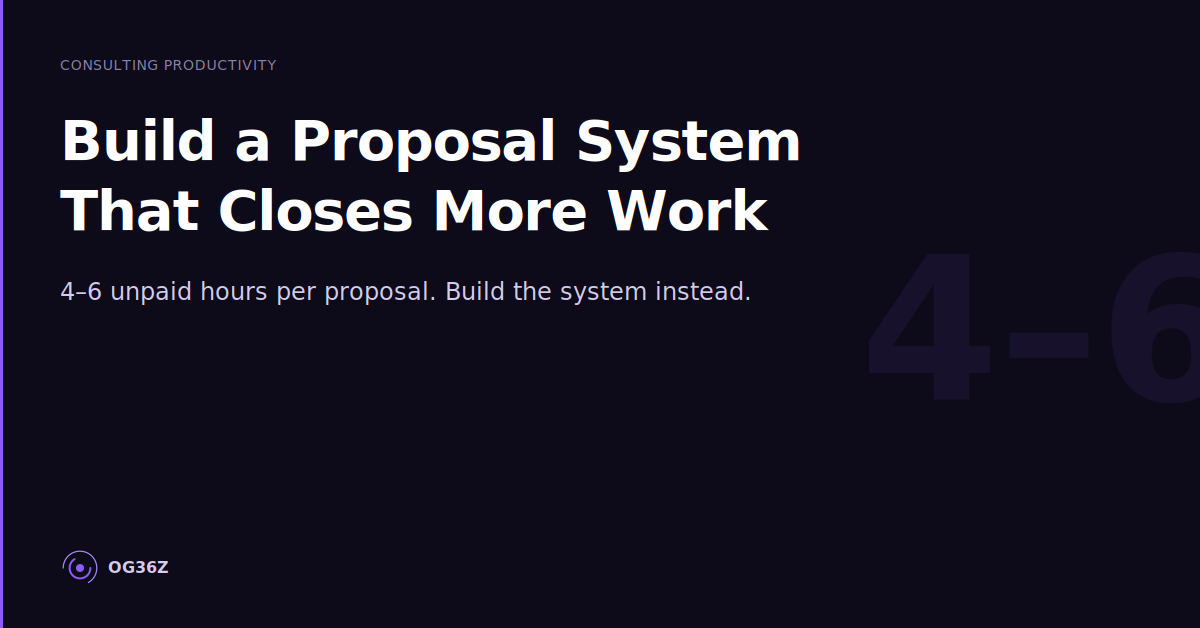 What is a consulting proposal system for solo consultants?